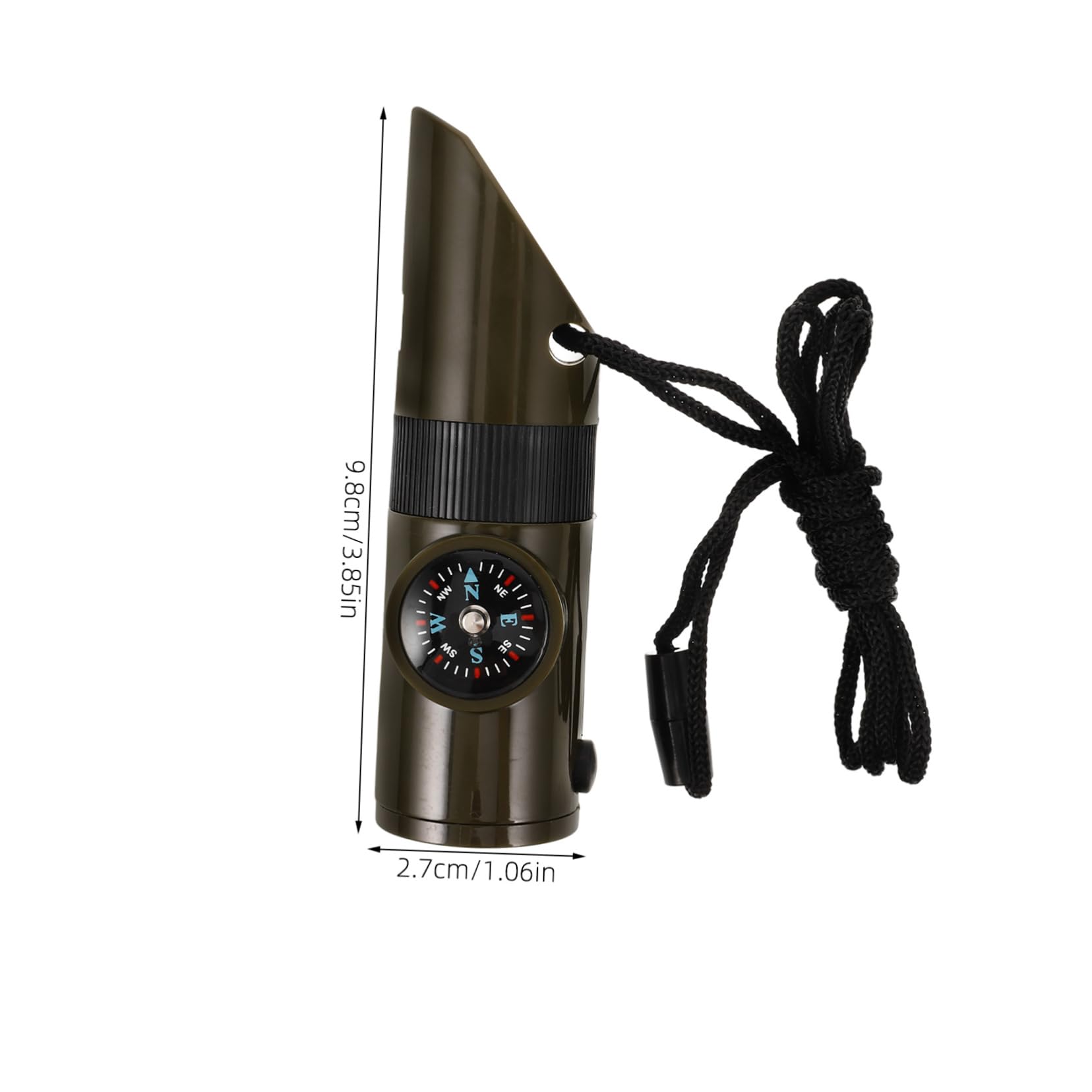 SUPVOX 5pcs Multi-Functional Survival Whistle with Compass Thermometer and Torch Portable Outdoor Accessory for Hiking Camping Fishing Boating and Emergency Situations for Safety and