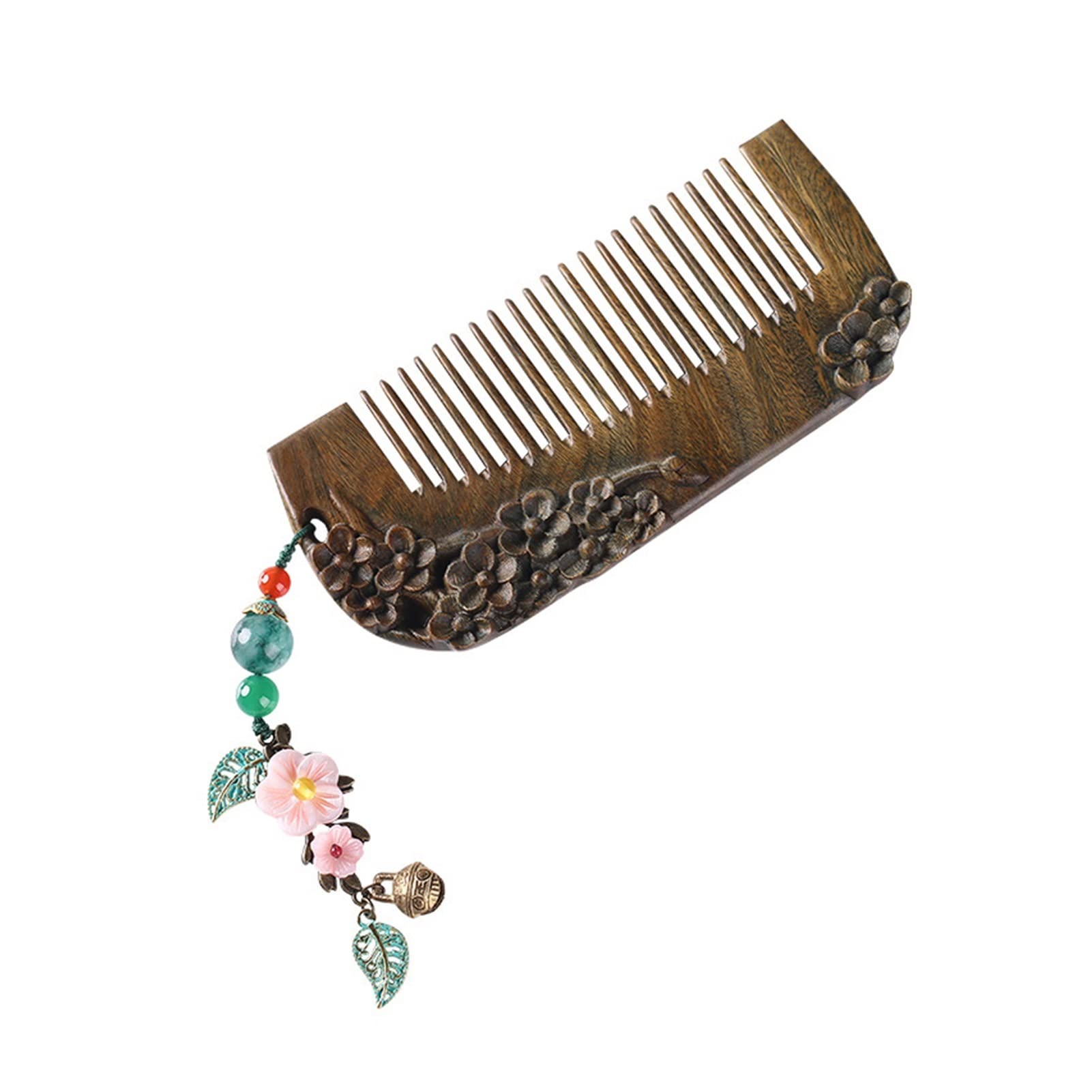 Green Sandelholz Kamm Sandelholz Duft Haarkamm Girls verwenden Klassische Kämme, um Styling -Werkzeuge von Hand herzustellen (Color : As Shown)