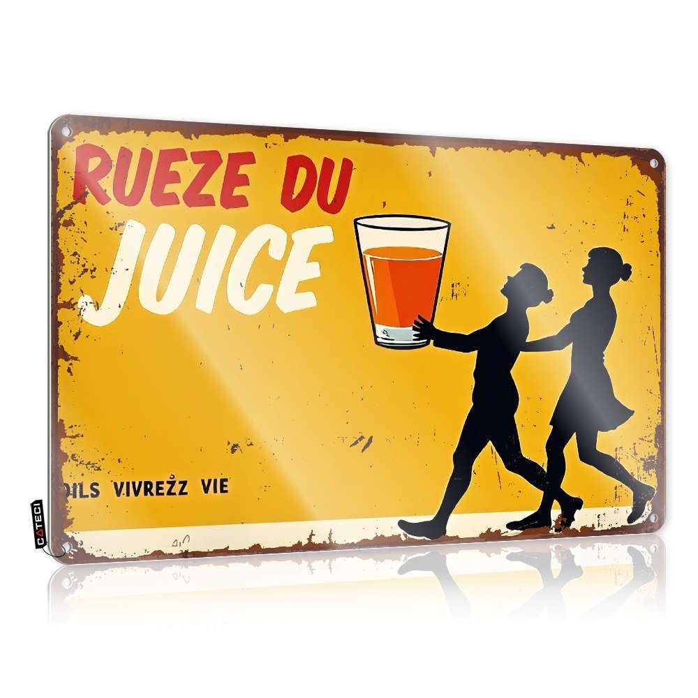 Artwork Preppy Funny Vintage Signs - Rueze Du Juice: Energy In Every Sip! Rustic Wall Art Gift For Plumber Easy Hang For Rv(30X40CM)