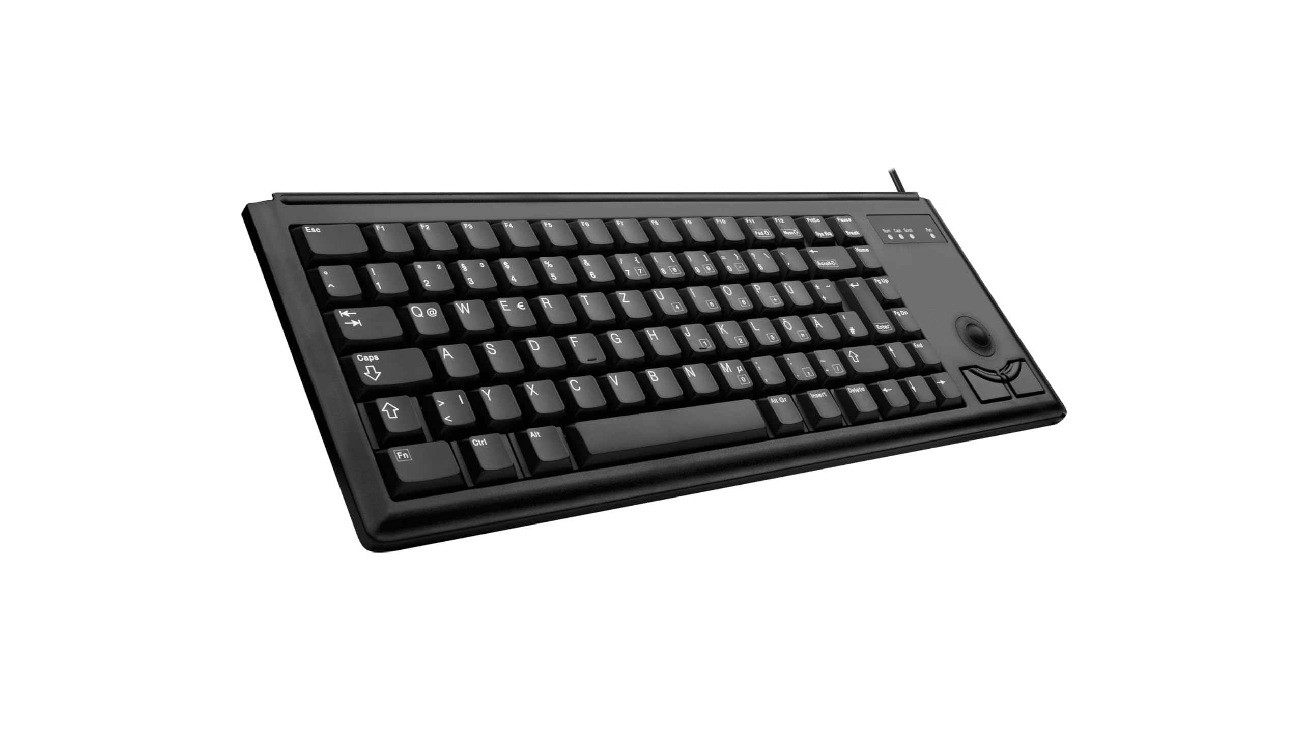 CHERRY G84-4400, Tastiera Compatta con Trackball, Layout per l'Italia (QWERTY), Cablate (Connessione USB), 2 Tasti Mouse, Switch Meccanici ML, Nero