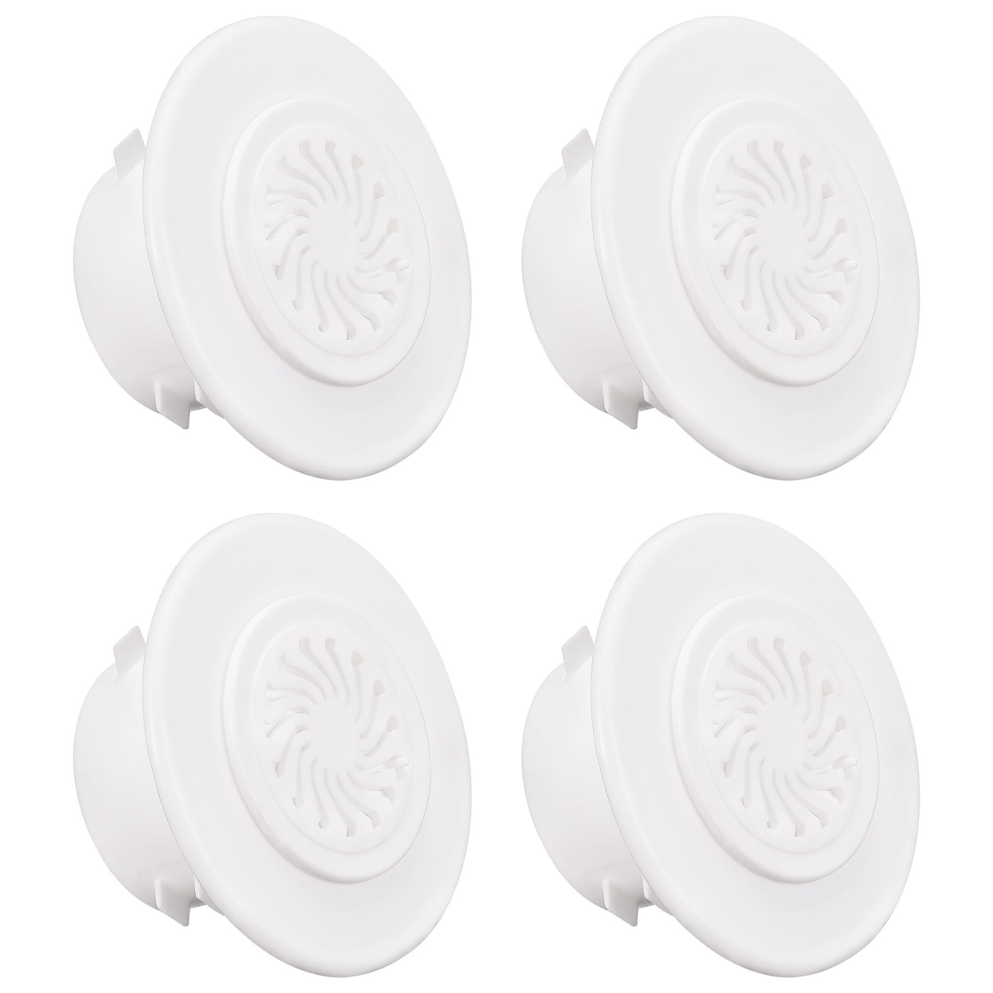 uxcell Round Vent Cover, ABS Plastic Adjustable Air Vent Cover White for 4" - 4.3" Diameter Hole 4pcs