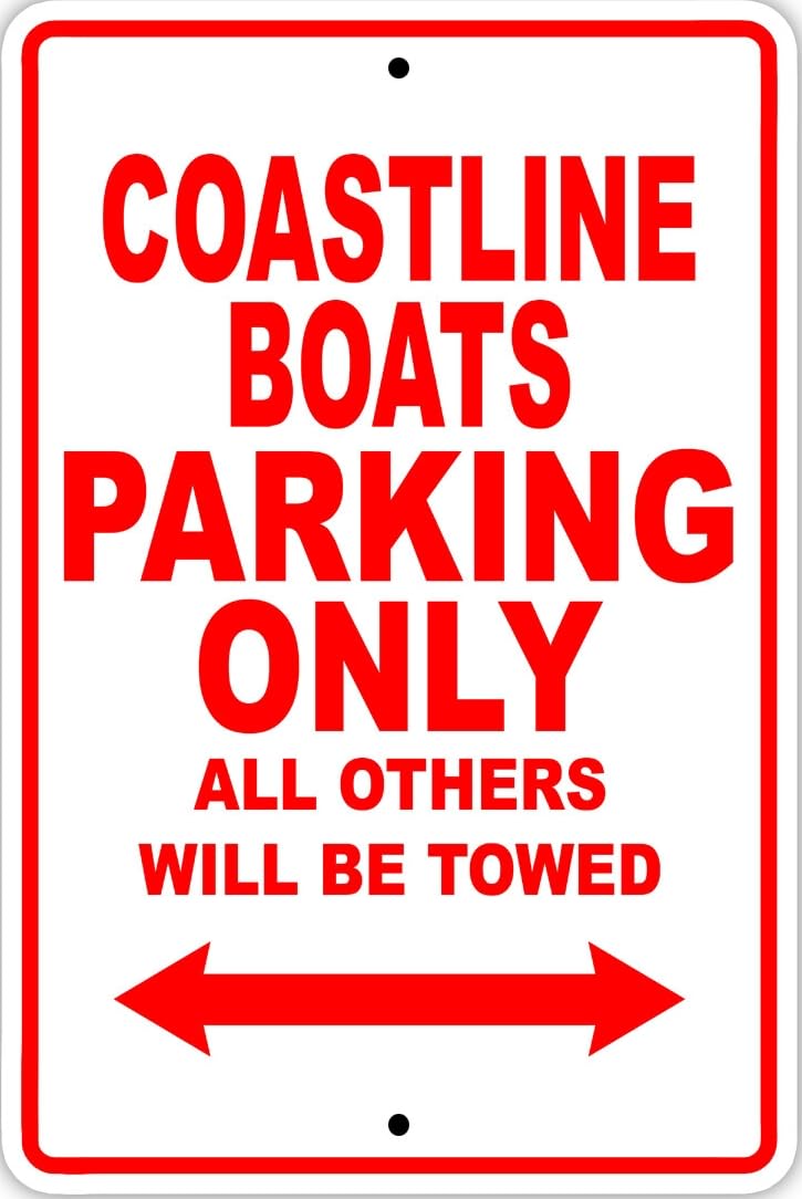 Coastline Boats Parking Only Boat Ship Notice Decor Novelty Metal Sign