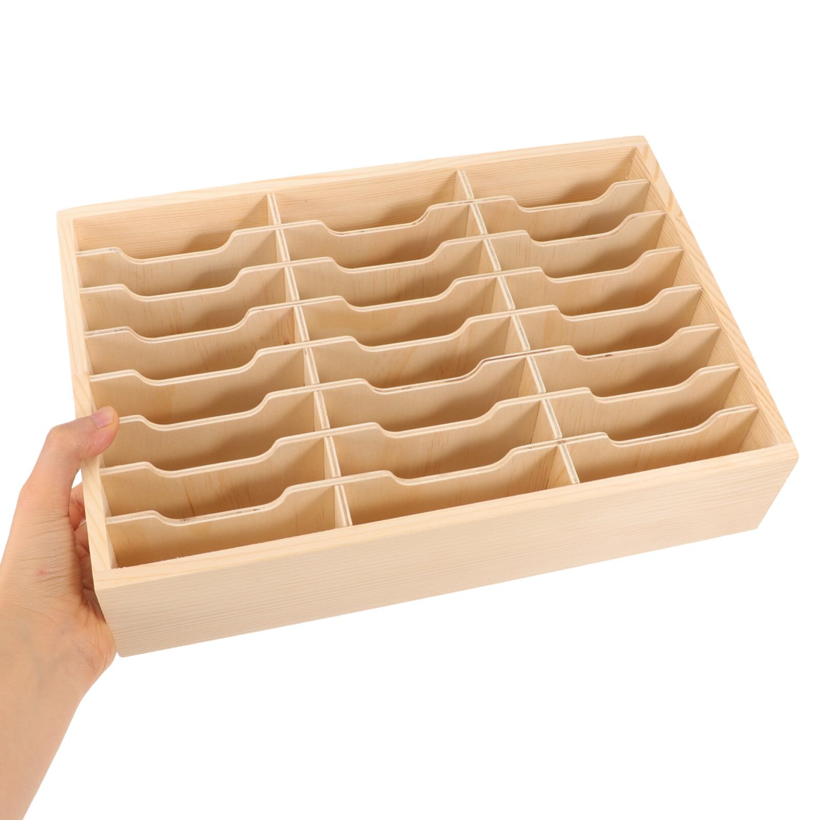 Tofficu Supporto per Cellulare in Classe Organizer da Tavolo in Legno Scatola Porta Cellulare Contenitore da Scrivania Scomparti Multipli Scatola Portaoggetti in Legno Organizer