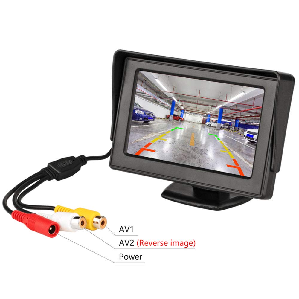 Schermo mini RCA da 4,3 pollici Digital TFT LCD 800 * 480 Parcheggio nel cruscotto Sistema di assistenza al parcheggio Schermo 2 RCA per auto