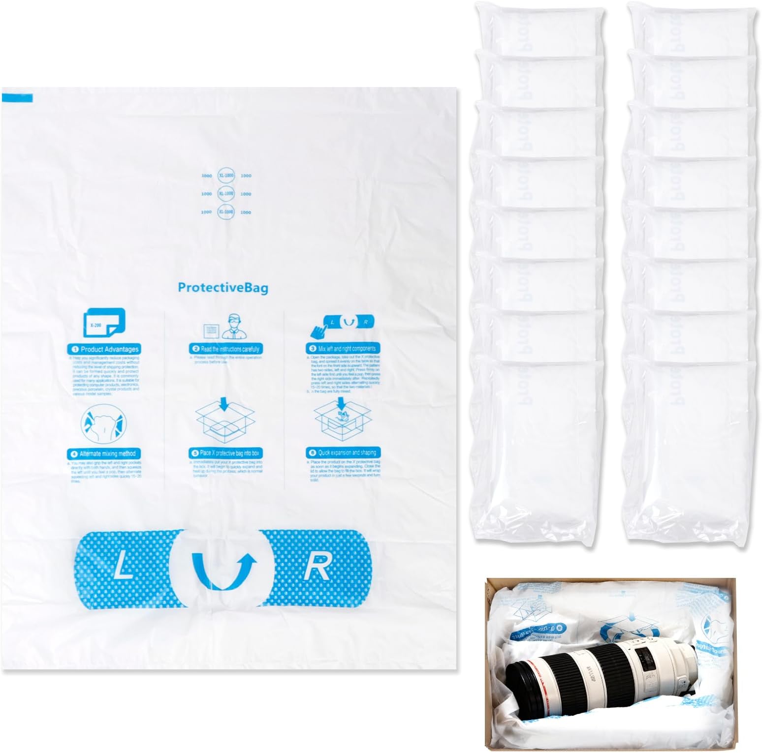 16-pack 14“x16” expansion foam packaging,Suitable for wrapping fragile or valuable items, such as precision instruments, special-shaped industrial parts, electronic products, ceramics, etc.