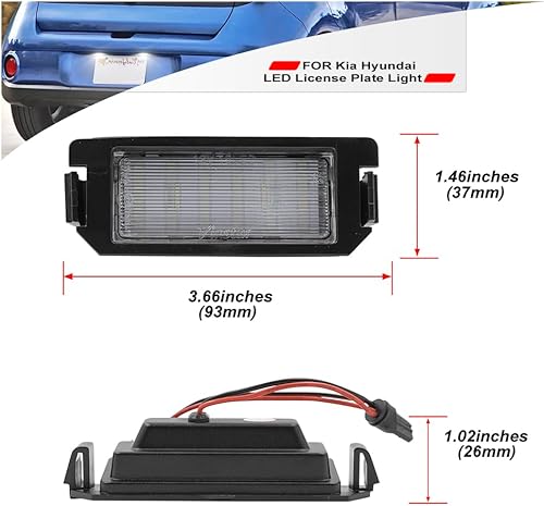 Miniatura 4 de NSLUMO Reemplazo de montaje de luz de matrícula LED para Ki'a Soul Rio 2010-2019 xenón blanco LED luz de matrícula para Hyun'dai Veloster 2012-2018