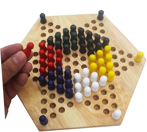 Miniatura 3 de Toyvian Rayan Toys for Kids Juguetes de desarrollo Juegos de mesa de madera, damas chinas, mármoles, damas chinas de madera, juego de ajedrez chino,