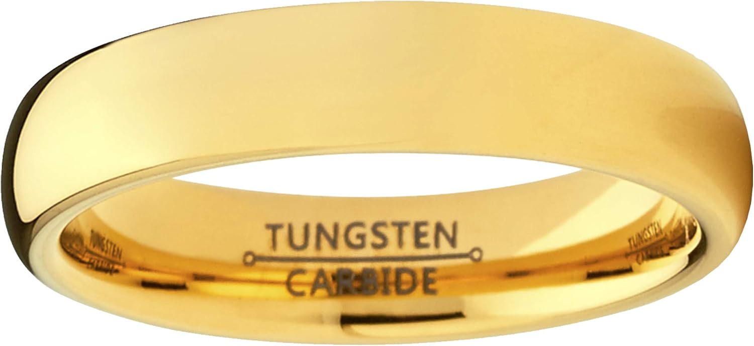 Metal Masters Men Women Unisex Rose Gold Tone Tungsten Wedding Band Engagement Ring 4mm Dome