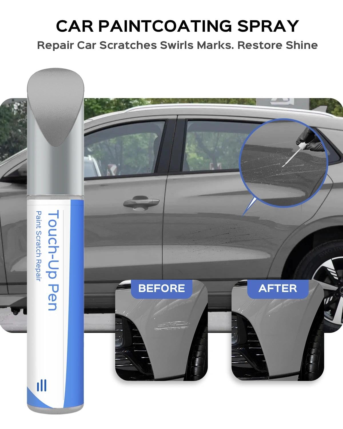 (HB4) Indigo Grey Auto Lápiz de retoque para BYD – Coincidencia exacta para chips y arañazos - 2