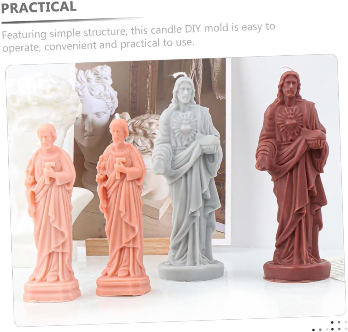 Jesus Shaped Silicone Candle Mold DIY Small Size Candle Making Mold for Wax Casting Craft Supplies