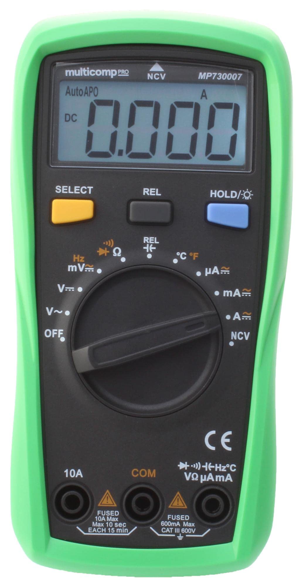 DMM, AUTO, 10A, 600V, 6000 COUNT, Hand Held Test Digital Multimeter, Qty.1 | MP730007