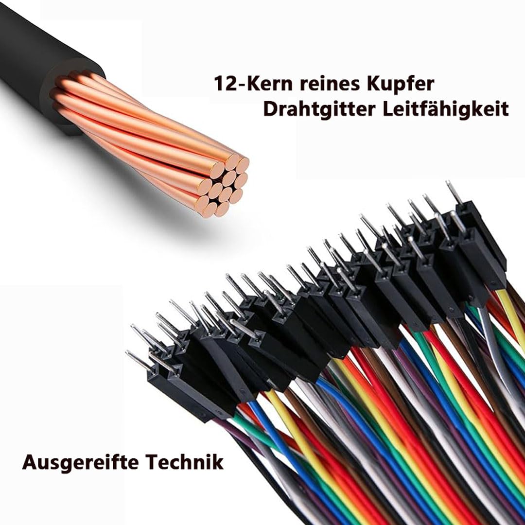 120 pin Jumper Wire 40 x 10 cm, 40 x 20 cm, connettori maschi-femmina, maschi, femmine, ponte per cavi da 28 AWG per Arduino
