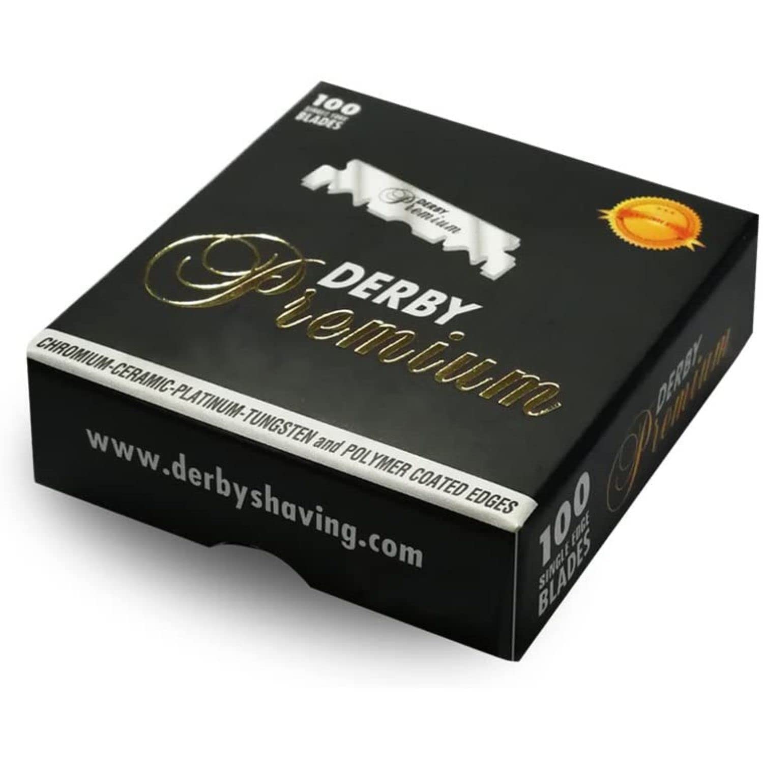Derby Premium Single Edge Razor Blades with Polymer-Coated Edges