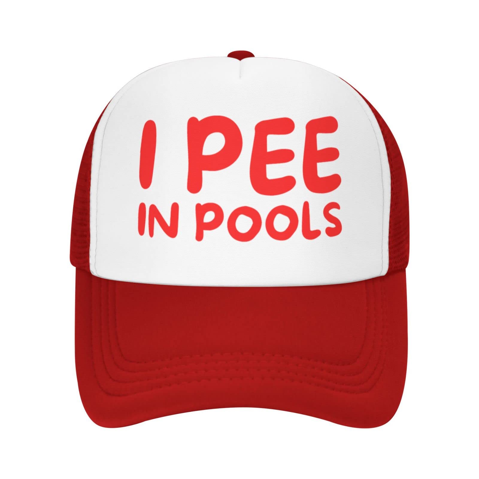 Melbrakin I Pee in Pool Mesh Baseball CapHat Sun Hats Trucker Hat for Men Women Dad Hats Black