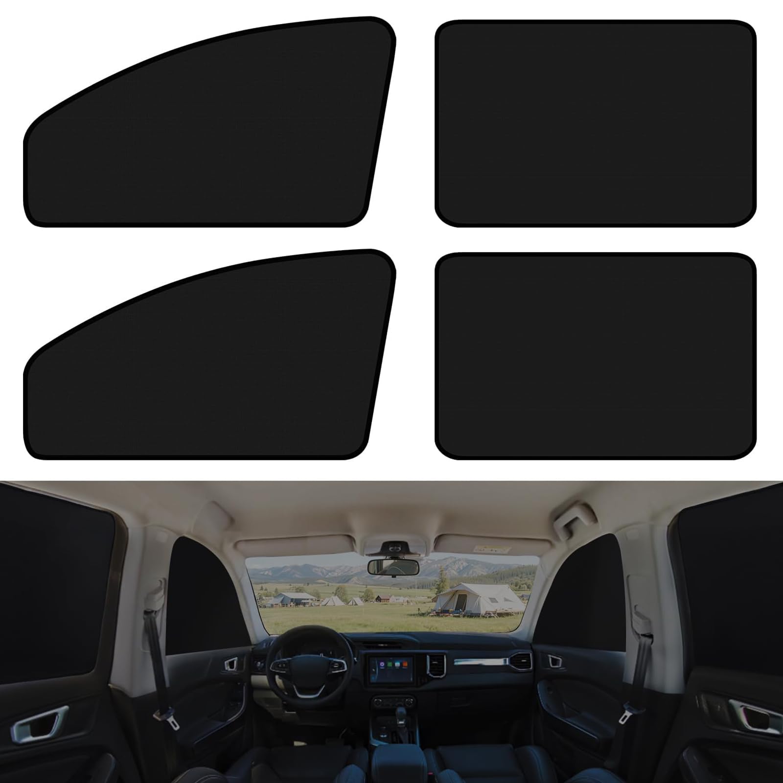 SRCUZK Car Window Shades, for Mazda 2 3 6 Axela CX-3 CX-5 MX-5 Magnetic Car Sunshade 99% Light Blocking Premium Privacy Curtains Auto Sun Blocker