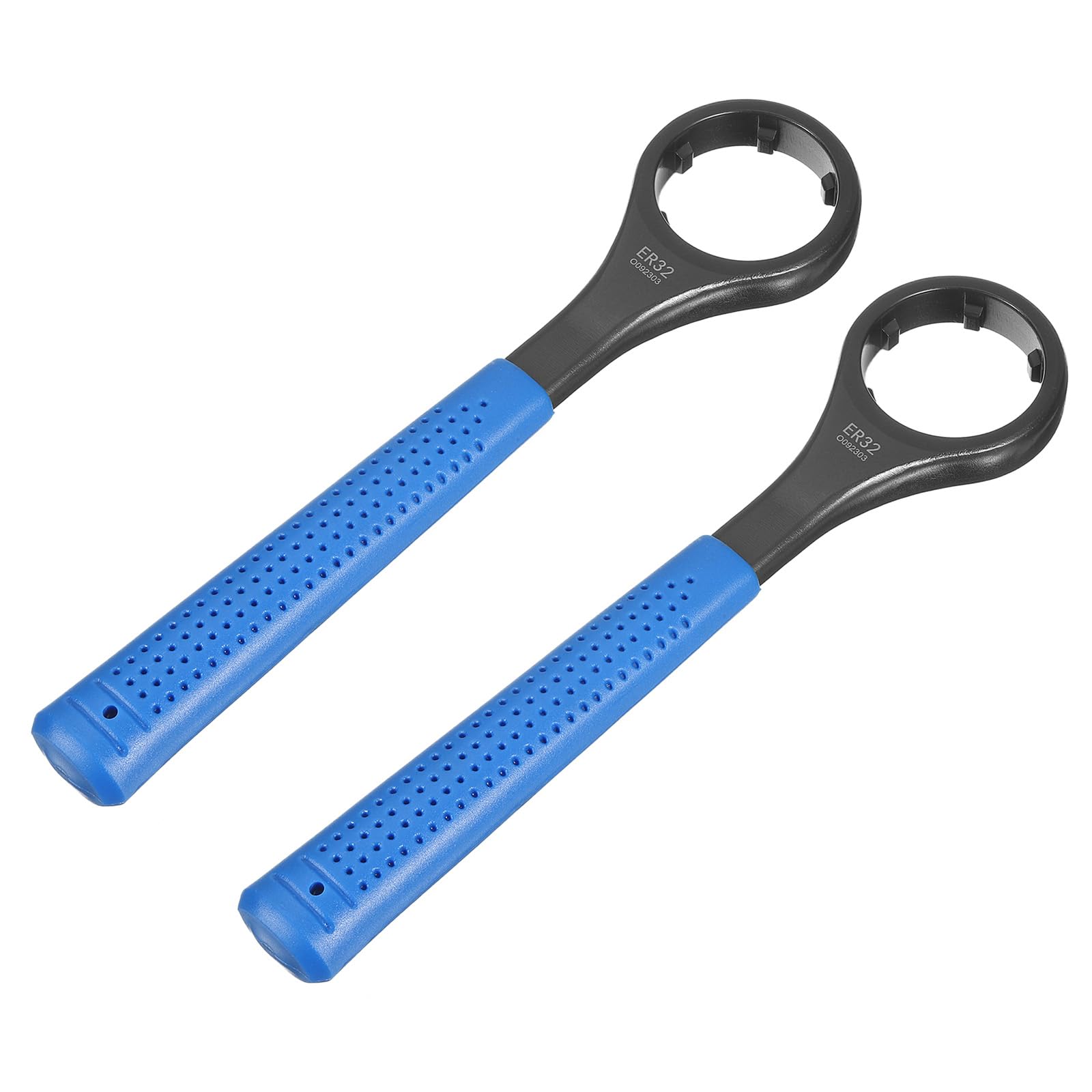 uxcell 2pcs ER32UM O-Type Collet Chuck Wrench Spanner 40CrV Integral Type Nut Spanner with Non-Slip Handle for Clamping Nut Milling Machine Lathe Chuck Holder Tools
