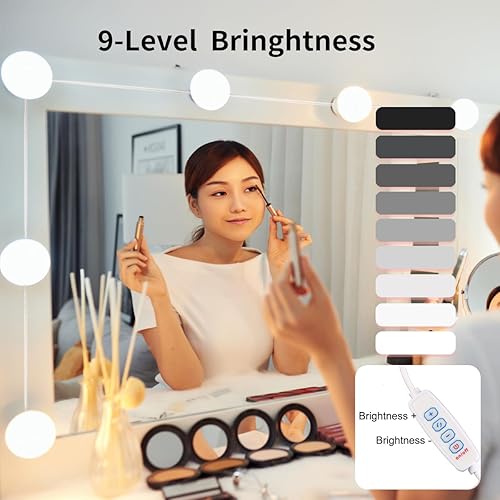Miniatura 4 de Luces LED de tocador para espejo, chip LED de alto brillo, luz de tocador estilo Hollywood con 12 bombillas regulables, color y brillo ajustables,