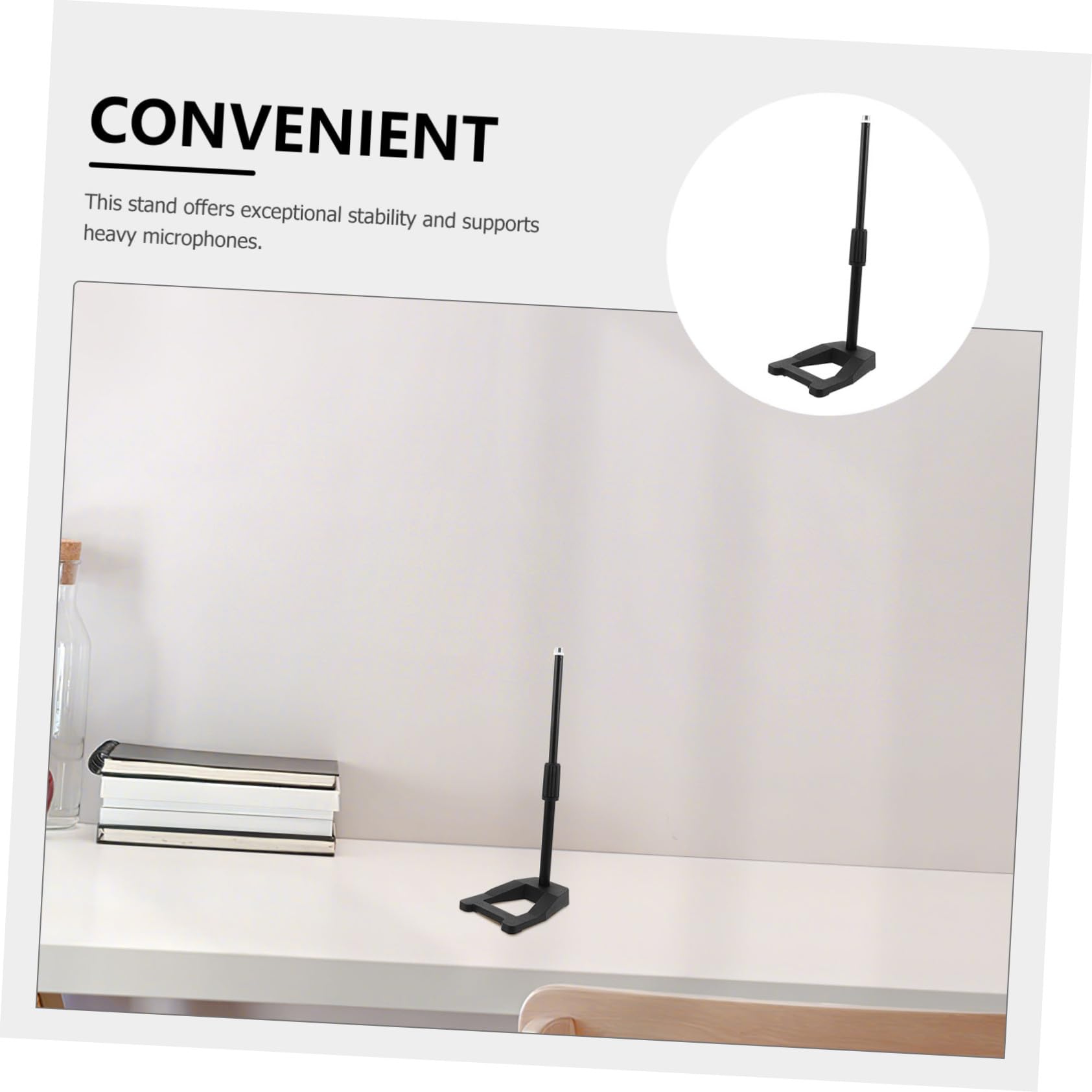 Supporto per Microfono da Tavolo Regolabile Altezza Supporto per Microfono da Scrivania con Base Anti-vibrazioni Metallo Pesante Angolo Flessibile Design Compatto per Home Studio