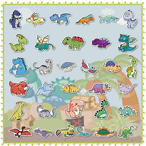 Yasticker 102Pcs Cute Dinosaur Stickers For Kids,Cartoon Animal Waterproof Sticker For Children's Room Window,Laptop,Phone,Skateboard,Water Bottle,Prefect Stickers Gift For Boys And Girl #TOP2