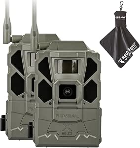 TACTACAM Reveal X Gen 3.0 Cellular Trail Camera - Multi Carrier, HD Photos & Videos, Pre-Installed Antenna, Built-in GPS, Best Battery Life, Low-Glow, Fast Trigger Speed + Cleaning Cloth | 2PK asin的图片