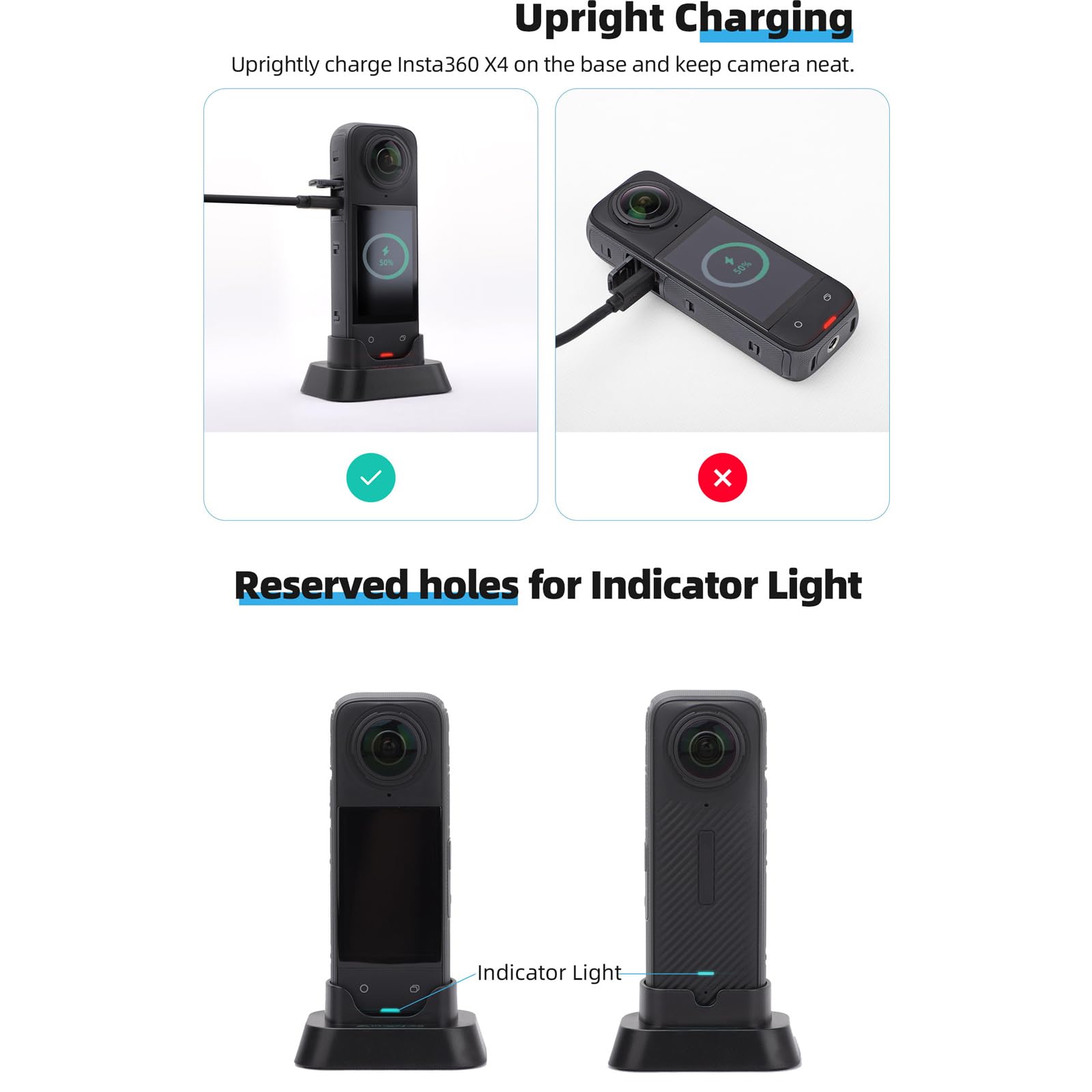 Base Supporto In Silicone Per Insta360 X4 - Antiscivolo, Stabilizzatore Da Tavolo Per Action Cam - Foto 4