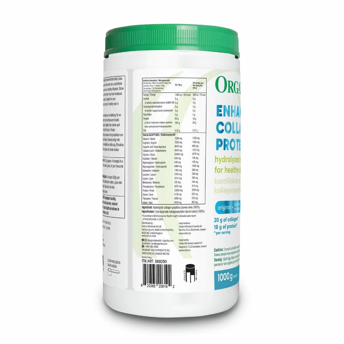 Org4nika Enh4nced Coll4gen Protein, Hydr0lyzed Coll4gen Pept!des, He4lthy Skin & J0int Support – 1000 g