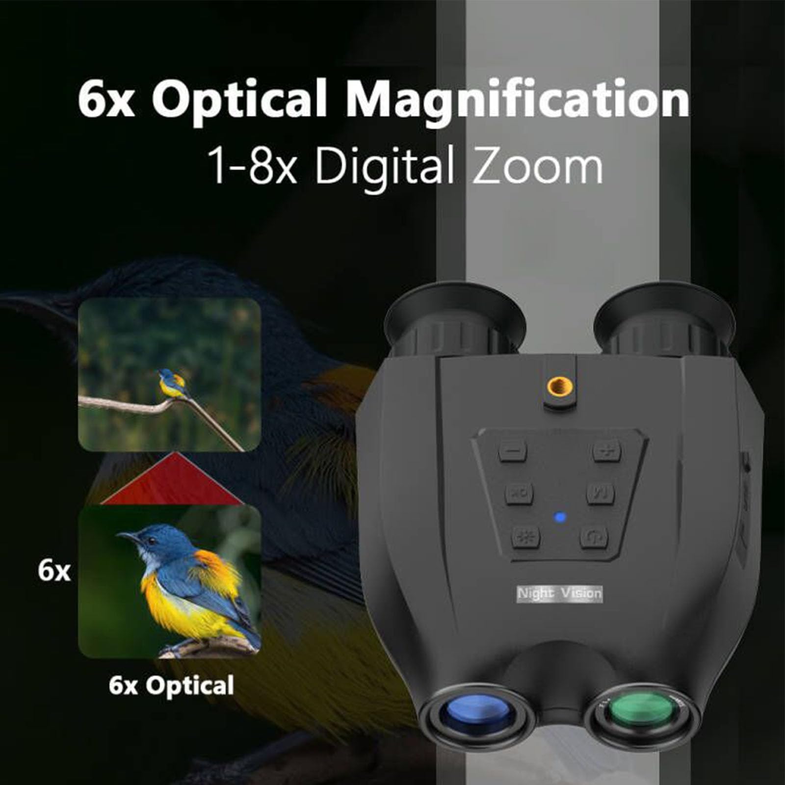 HMWOKPOT Military Grade Night Vision Goggles, Night Vision Binoculars for Adults - 8X Digital Zoom Infrared Goggles for Camping and Surveillance