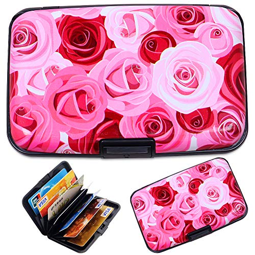 Preisvergleich Produktbild Sookoo Kreditkartenetui aus Aluminium, RFID-Blockierung, für Herren und Damen, Aluminium-Geldbörse cooles, schlankes Visitenkartenetui aus Metall Farbe 19