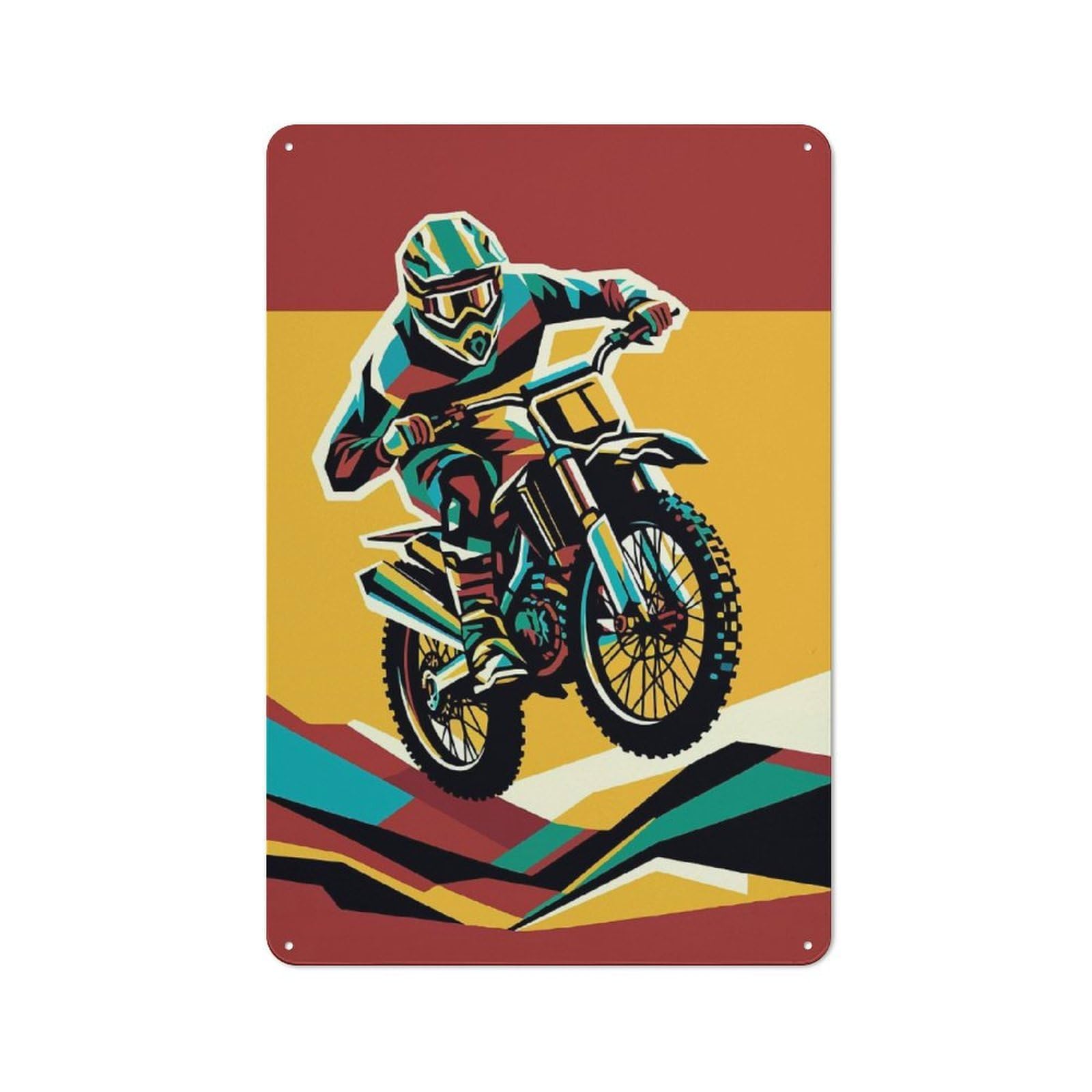 Junmoney Motocross Wpap Pop Art Vintage Tin Sign 30X20cm With For Workshop Wall, For Makers And Diy Enthusiasts, For Retro Home Interiors