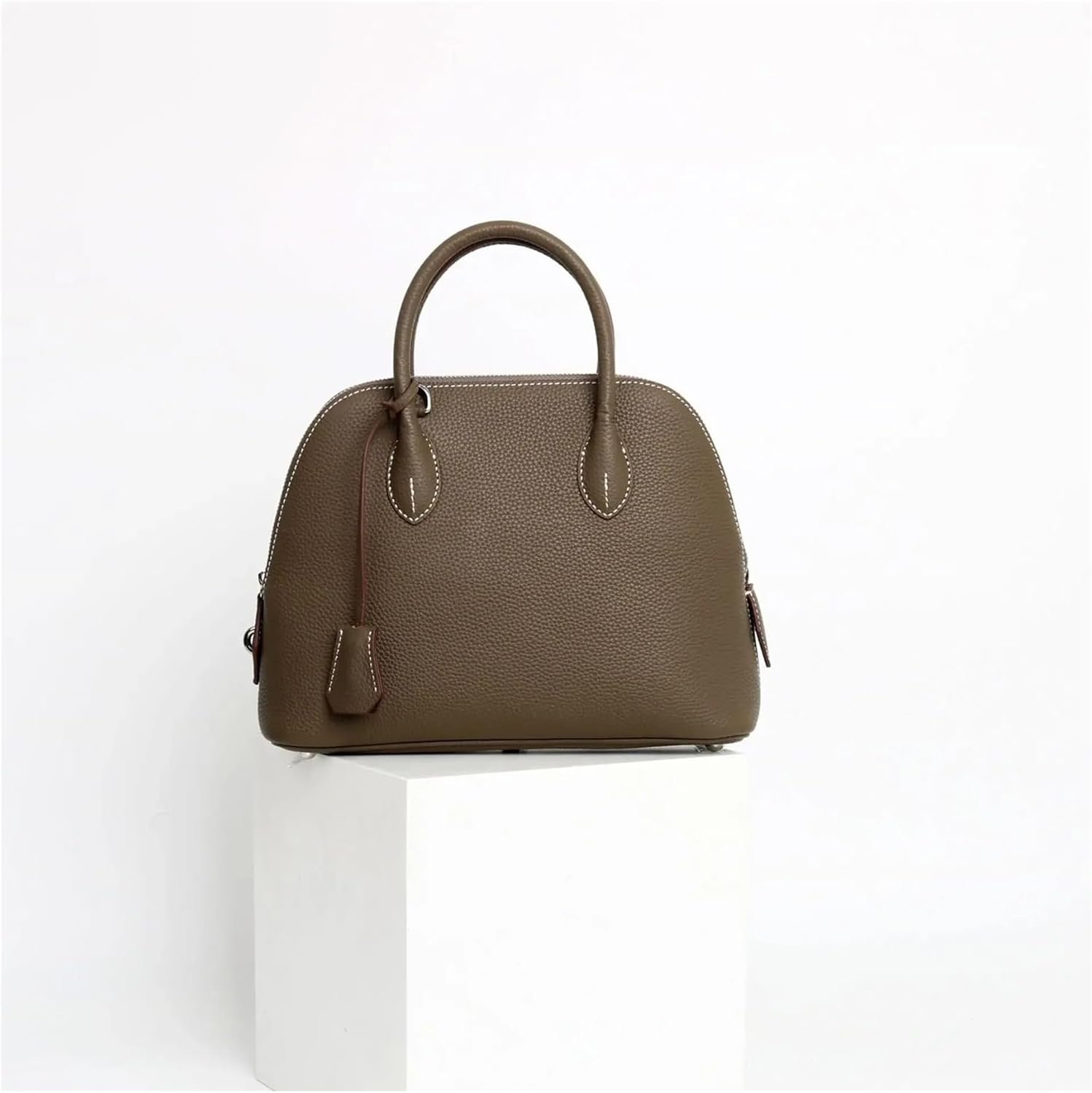 Bolide Bowling Bag Top Layer Crossbody Shell Lock Included Vintage Style Single Shoulder With Phone Pocket