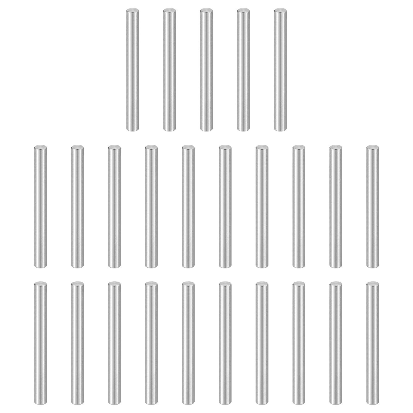 sourcing map 25pcs Dowel Pins, M8 x 75mm 304 Stainless Steel Cylindrical Shelf Support Peg Pin Rod Fasten Elements for Metal Devices Wood Furniture DIY Installation, Silver โ image 1