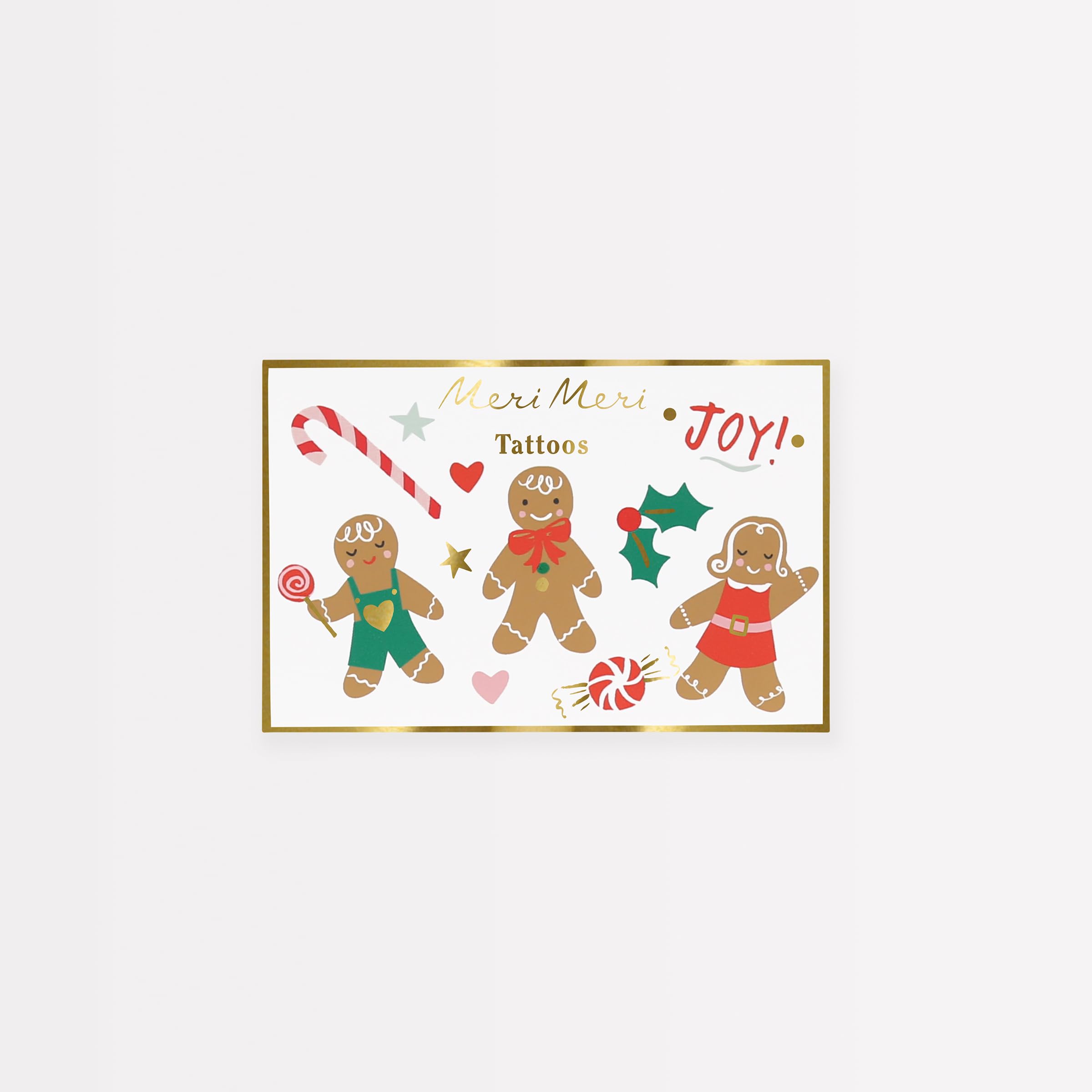 Meri Meri - Gingerbread Temporary Tattoos - Zencefilli Kurabiye Geçici Dövme