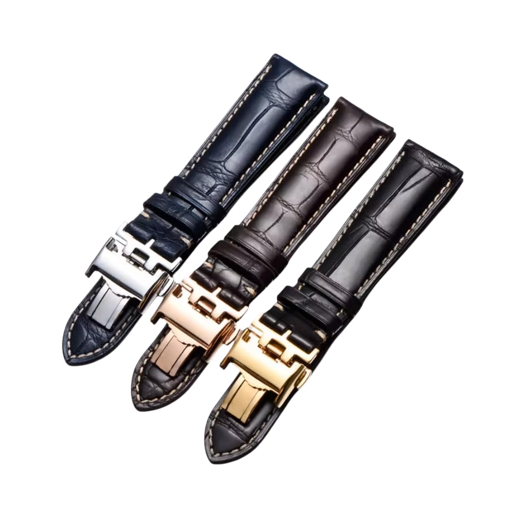 Bracelet en Cuir Authentique Souple Fermoir Papillon Bracelet en Cuir Remplacement Accessoires Réparation pour LONGINES Master Collection