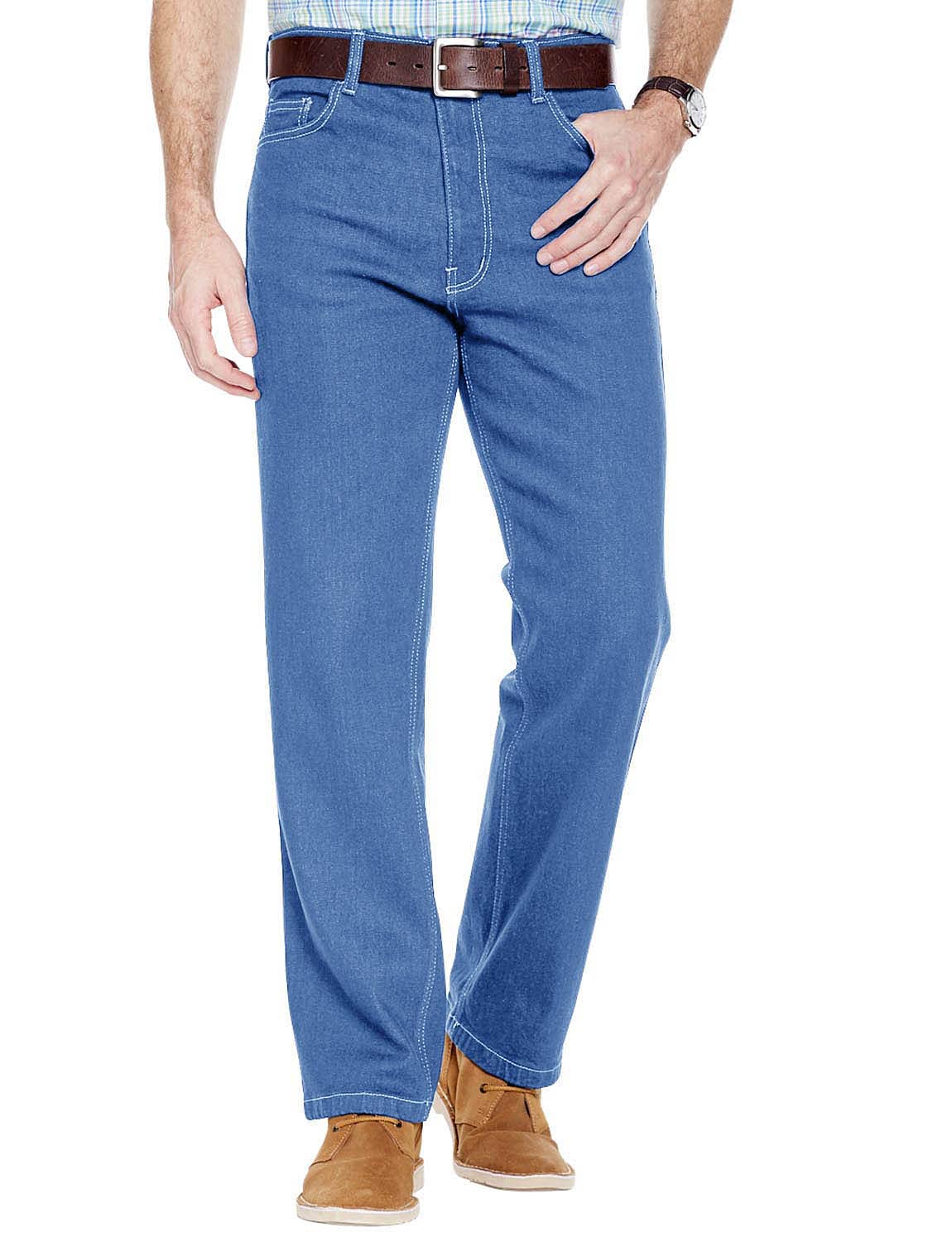 Pegasus Men's Denim Jean in Stretch Fabric Stylish and Flexible Pants Light Blue 40W / 31L