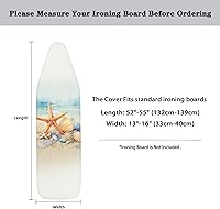 Vista 6 de Funda para tabla de planchar con diseño de estrella de mar de playa, resistente a los abrasadores, extra ancha, cubierta para tabla de planchar