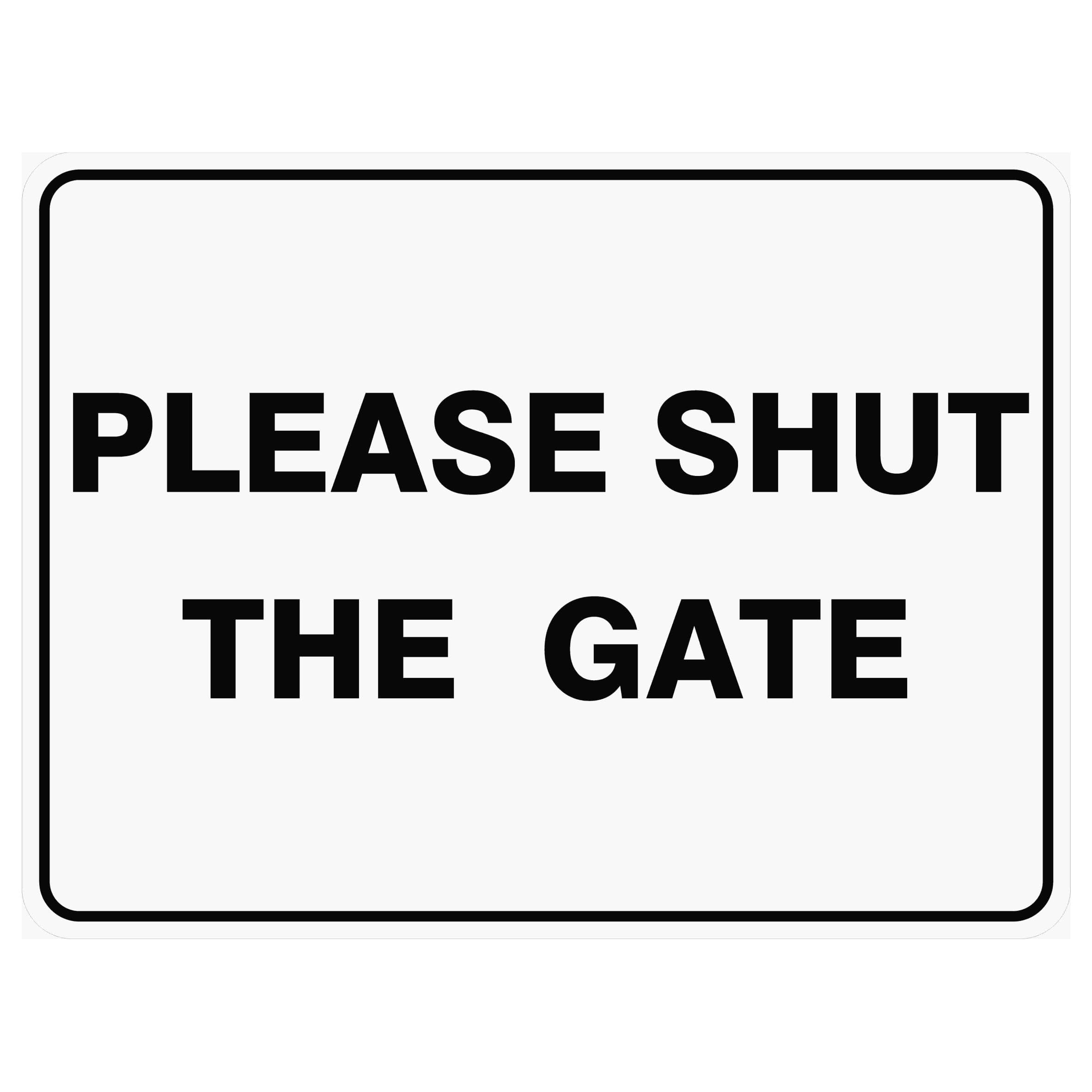 Please Shut The Gate Miscellaneous Signs Metal Tin Sign 8 x 12 inch for Industrial & Commercial