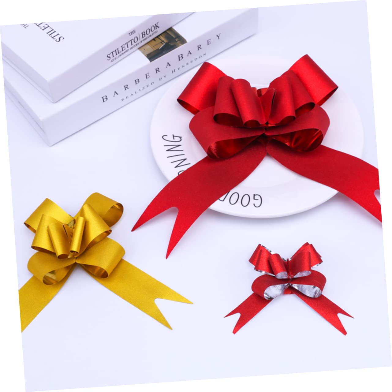 SOLUSTRE 60stücke Zierte Schleifen Mit Schneeflocken-muster Rote Geschenkband-schleifen Für Weihnachten Und Hochzeiten Dekorative Zugschleifen Für Festlichkeiten Und