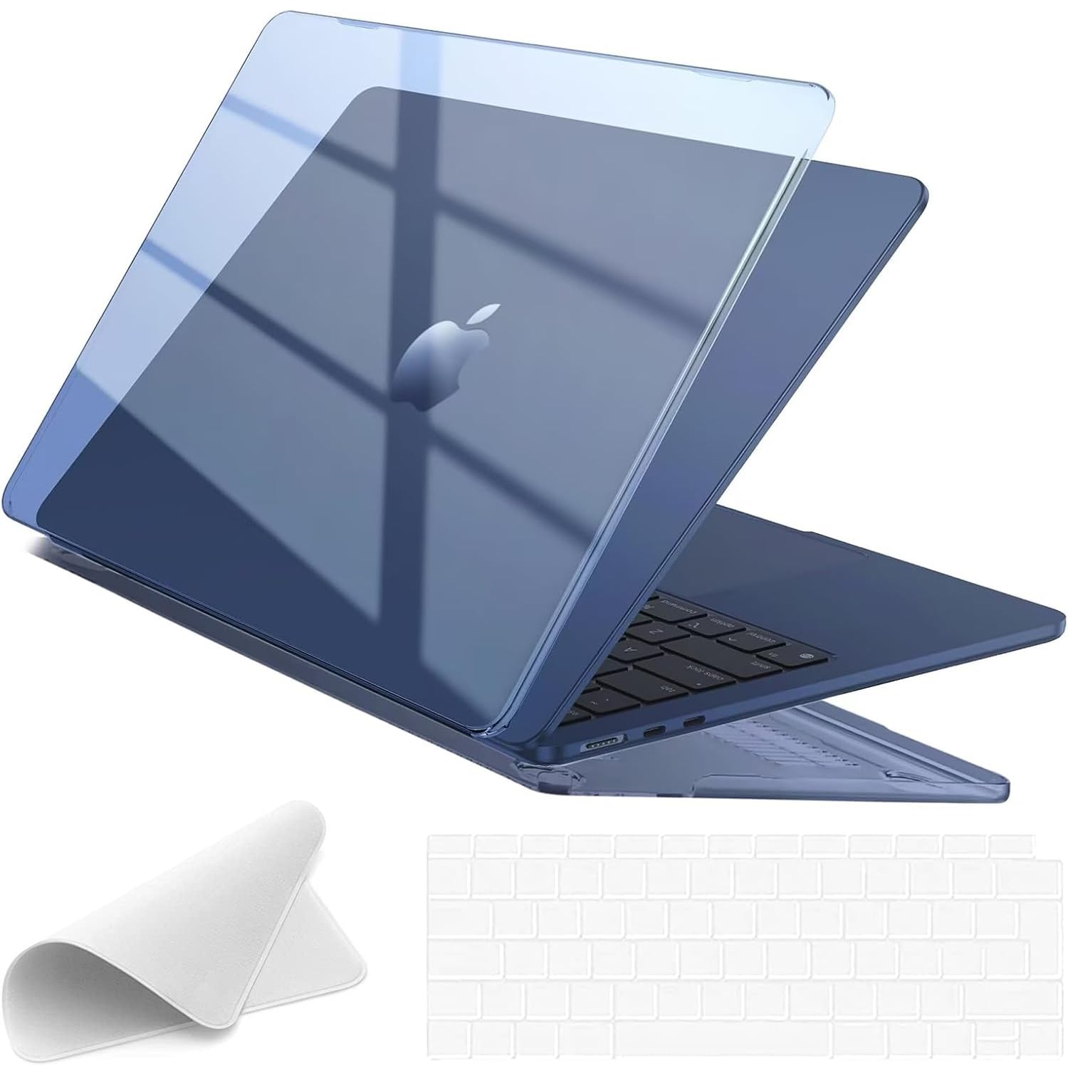 Coque Transparente Pour MacBook Air 15 Pouces 2023-2025 – Compatible M2, M3, M4 – Protection Fine Et élégante, Avec Film Clavier Et Chiffon Inclus