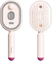 Pente elétrico de massagem com almofada de ar, escova de cabelo multifuncional 2026 com névoa de óleo essencial, escova desembaraçadora antiestática para todos os tipos de cabelo (rosa)