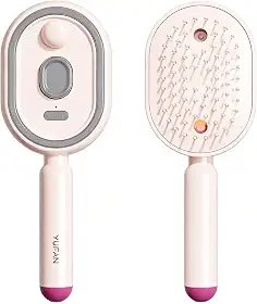 Pente elétrico de massagem com almofada de ar, escova de cabelo multifuncional 2026 com névoa de óleo essencial, escova desembaraçadora antiestática para todos os tipos de cabelo (rosa)