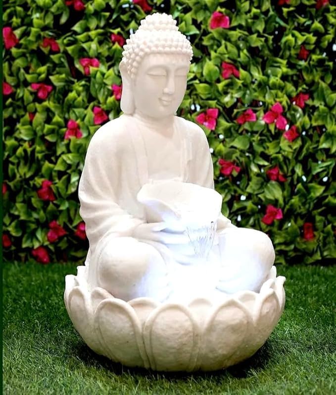 Image of Swarnhouse Decorative Water Fountain with LED Light, 2 Feet, Indoor Tabletop Waterfall for Home Office Garden (Article 10)