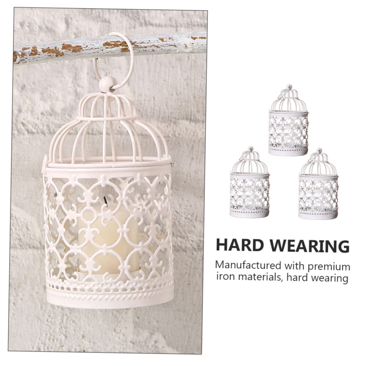 Alipis 2 Juegos Portavelas De Jaula De Pájaros Hueca Candle Holder Jaula Pajaros Jaulas Pajaros Candelabro De Pared Sujetavelas Taza De Vela Candelita Hierro Forjado 3 Piezas * 2
