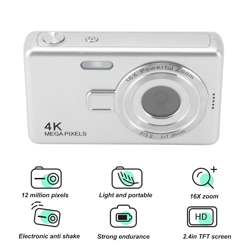 Amazon | 12MP 1080p デジタルカメラ デジカメ 2.4インチTFT