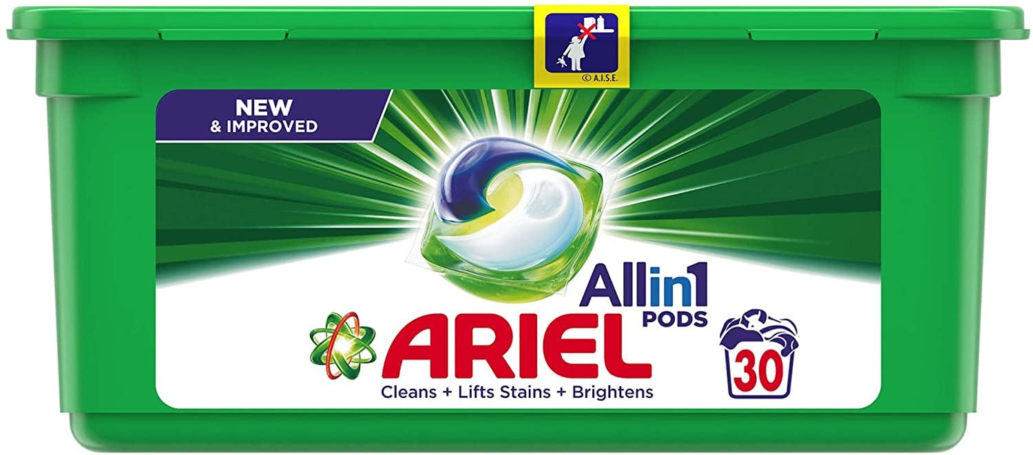 ArielAll in 1 Pods, Original Scent, Liquid Detergent Capsules, 30 Pods
