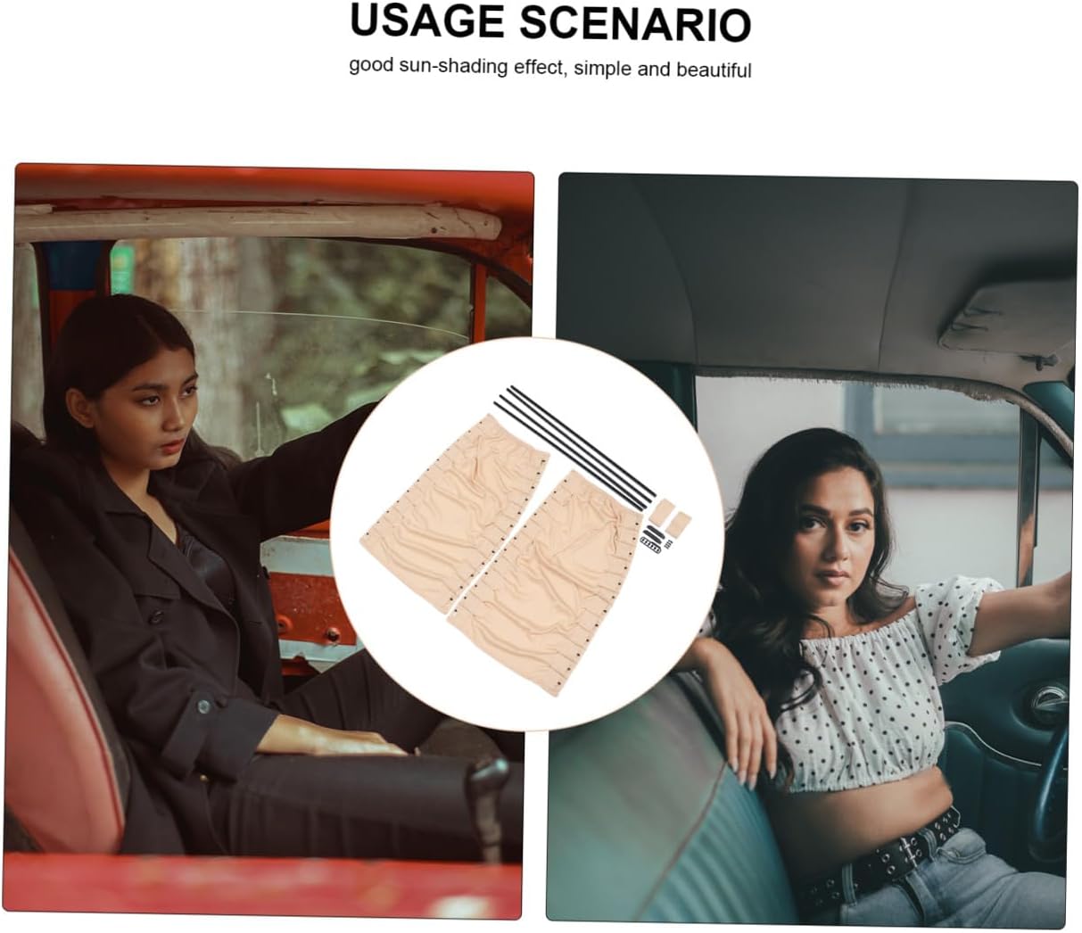 Sun Shield for Car Window Polyester Car Window Curtains Privacy Shades Uv Protection Easy to Install