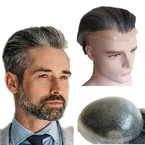 N.L.W. 1B40 Gris color pelo Toupee para hombre piezas NLW Europeo Cabello humano sistema de reemplazo para hombres 10x8 tamaño base unidades de