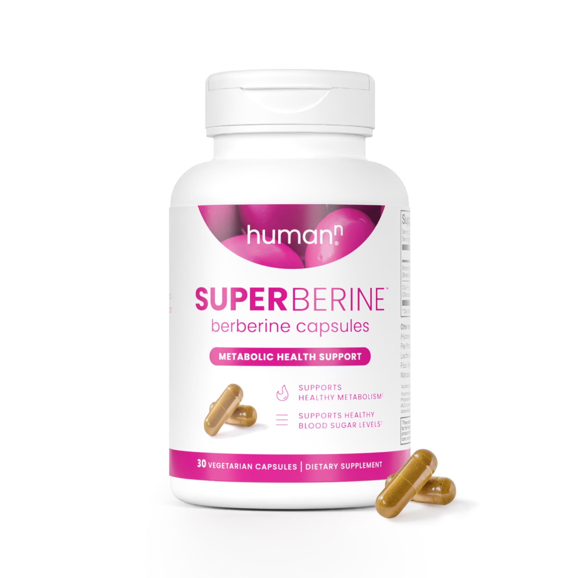 SuperBerine Berberine Supplements, Healthy Metabolism & Blood Sugar Support - Clinically Researched Ingredient - High Absorbency, Concentrated Dose Formula with Olive Leaf Extract - 30 Capsules