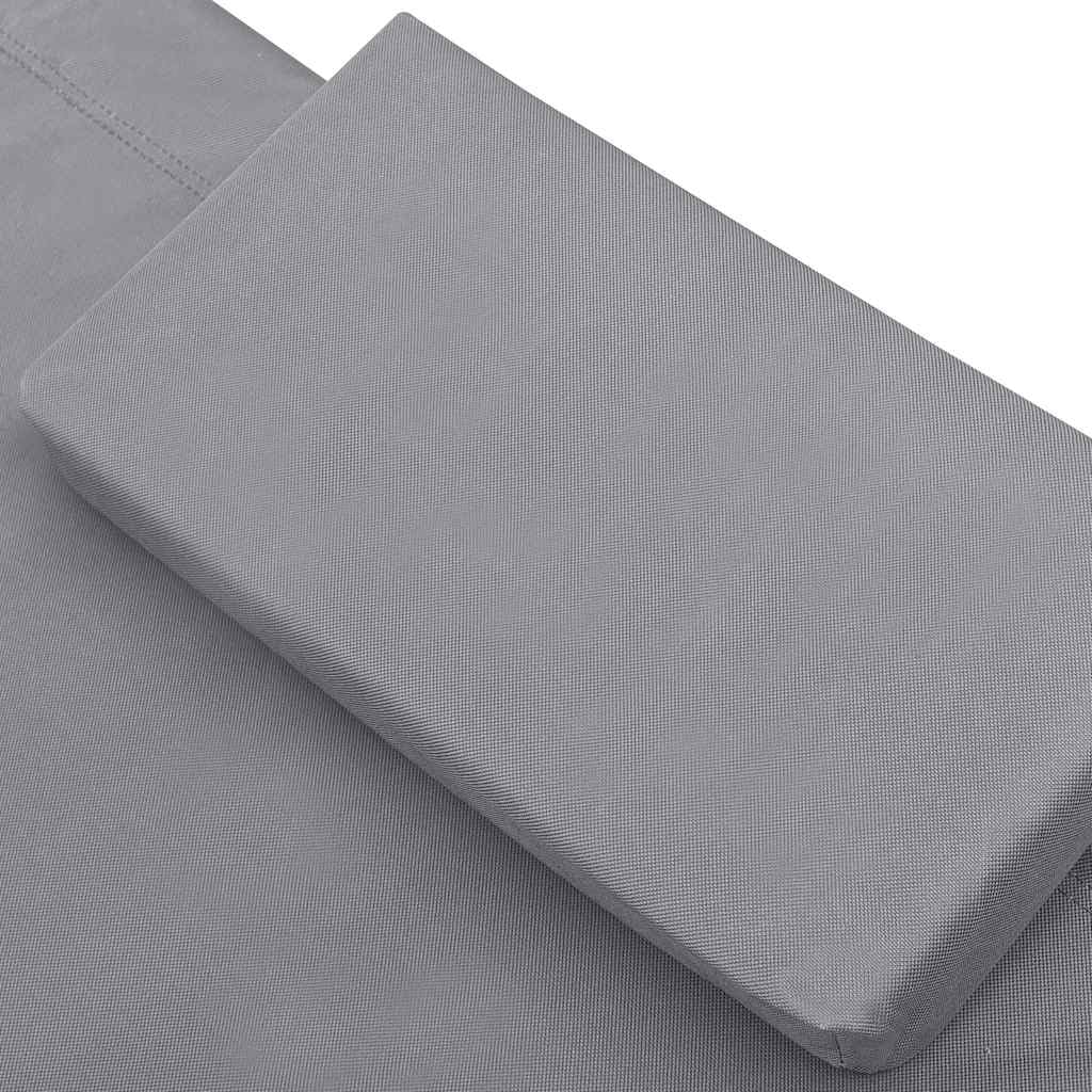 vidaXL Tumbona de Exterior con Dosel y Almohadas Gris