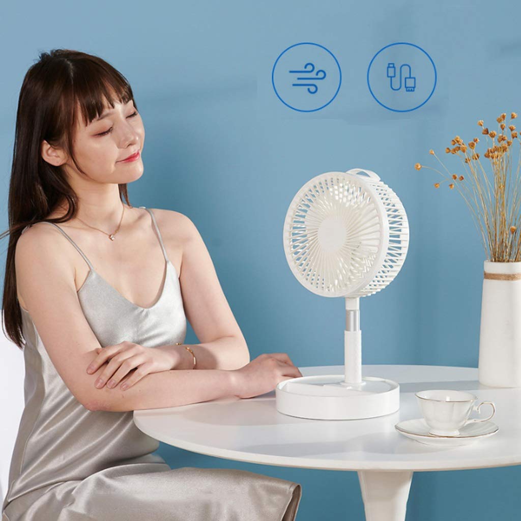 XJBTBA DHF Ventilatore Portatile, Ventilatore USB, Ventilatore Manuale, Piccolo Ventilatore Atterraggio Domestico Retrattile Pieghevole Ricarica Piccolo Ventilatore Elettrico Gale Mini Portatile