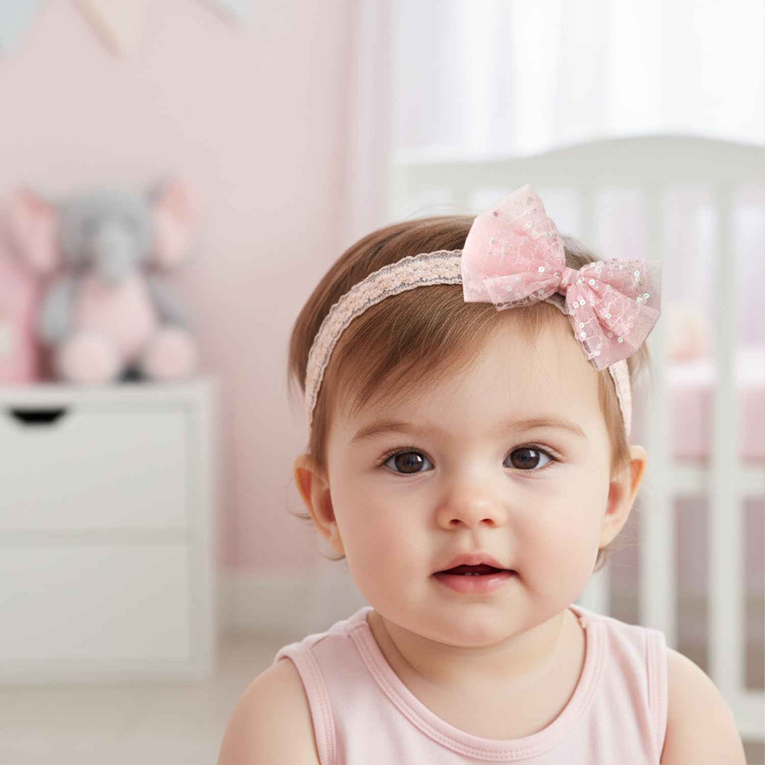 SYGA 3 Pcs Baby Girl Headband Soft Flower Bow Strechable Hairband Suitable For Newborns, Infants, Toddlers And Kids 0-3 Years(Color - 1006),Multi 4